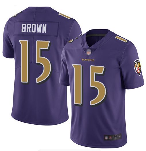 Men Baltimore Ravens #15 Brown Purple Nike Color Rush Limited NFL Jerseys->baltimore ravens->NFL Jersey